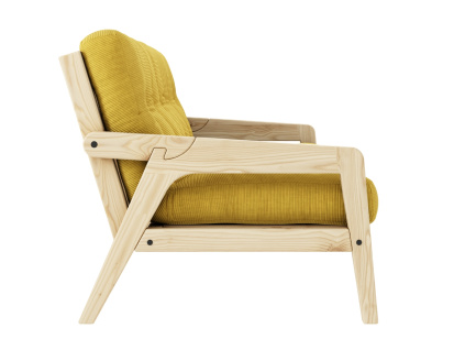 Žlutá manšestrová trojmístná rozkládací pohovka Karup Design Grab 204 cm