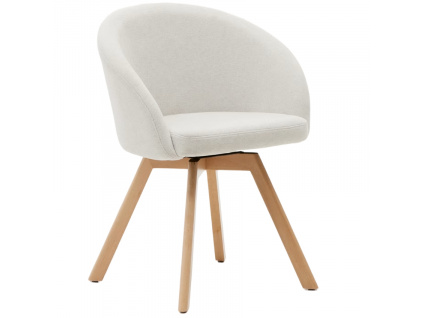 Bílá čalouněná otočná jídelní židle Kave Home Marvin