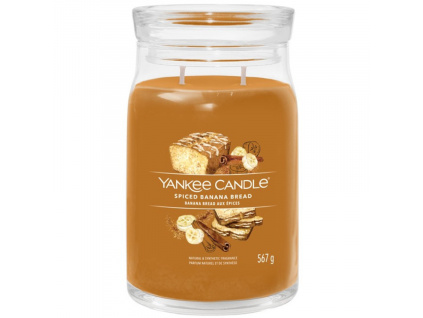 Velká vonná svíčka Yankee Candle Spiced Banana Bread Signature