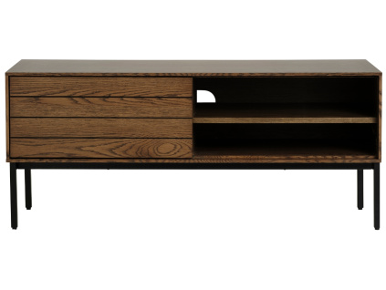 Tmavě hnědý TV stolek Unique Furniture Modica 120 x 40 cm
