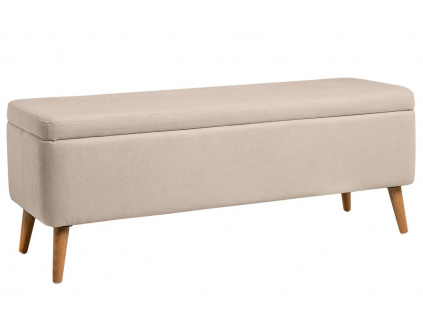 Béžová čalouněná lavice Somcasa Zurich 120 cm s úložným prostorem