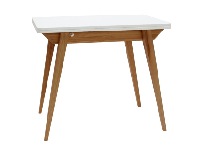 Bílý lakovaný rozkládací jídelní stůl RAGABA ENVELOPE 90 / 130 x 65 / 90 cm