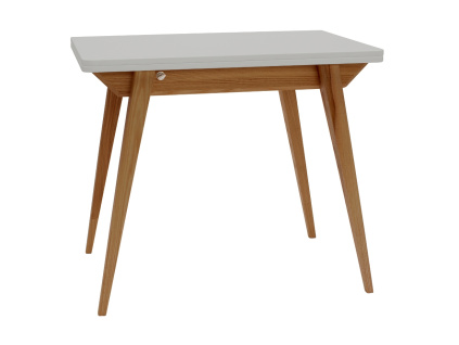 Světle šedý lakovaný rozkládací jídelní stůl RAGABA ENVELOPE 90 / 130 x 65 / 90 cm