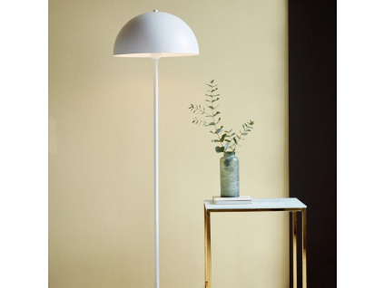 Bílá kovová stojací lampa Ellen 140 cm