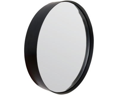 Černé závěsné zrcadlo WLL Raj Medium O 60 cm