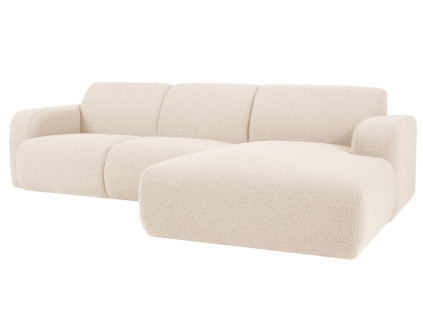 Bouclé rohová pohovka Lola 250 cm, pravá