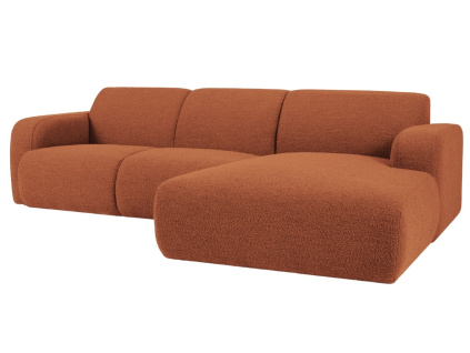 Bouclé rohová pohovka Lola 250 cm, pravá