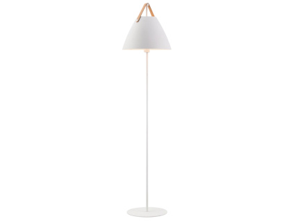 Bílá kovová stojací lampa Strap 155 cm