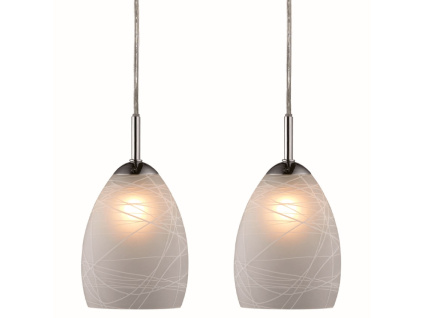 Set dvou bílých skleněných závěsných světel Halo Design Winner 11,5 cm