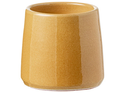 Žlutý keramický květináč J-line Valen Ø 13,5 cm