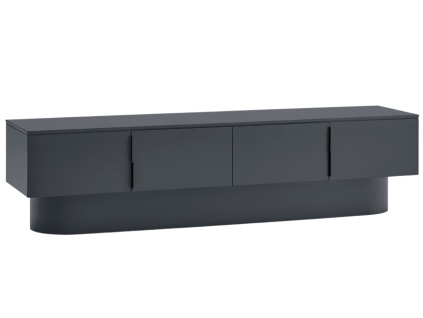 Antracitově šedý lakovaný TV stolek Teulat Totem 200 x 47 cm