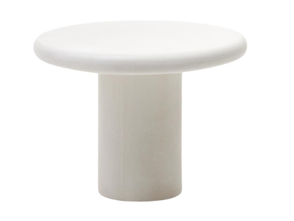 Bílý cementový zahradní jídelní stůl Kave Home Addaia 90 cm