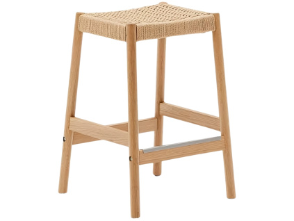 Dubová barová židle Kave Home Yalia s výpletem 66 cm