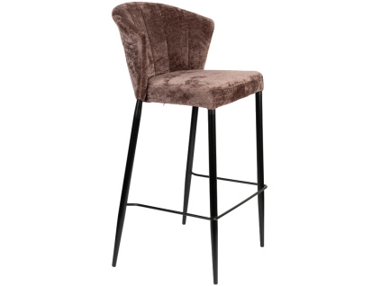Hnědá čalouněná barová židle DUTCHBONE GEORGIA 75 cm