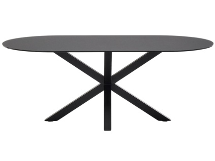 Černý skleněný jídelní stůl Kave Home Argo 200 x 100 cm