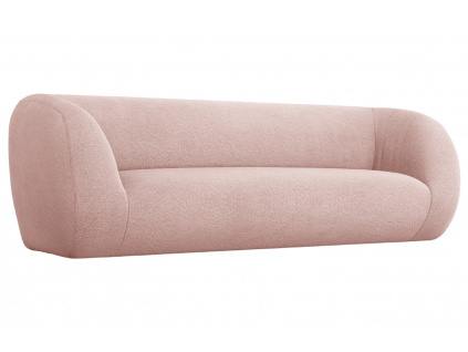 Pudrově růžová bouclé třímístná pohovka Cosmopolitan Design Essen 230 cm
