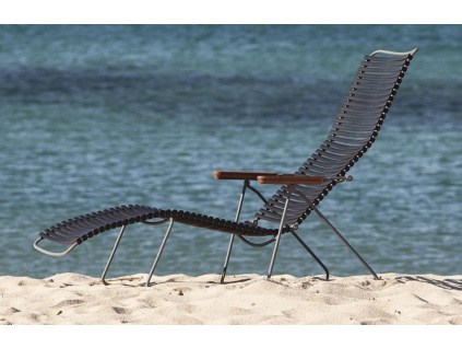 Hnědé plastové zahradní lehátko HOUE Click II.