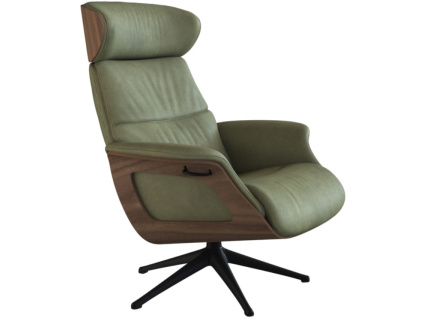Zelené kožené lounge křeslo FLEXLUX CLEMENT MEDIUM II.