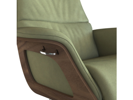 Zelené kožené lounge křeslo FLEXLUX CLEMENT MEDIUM III.