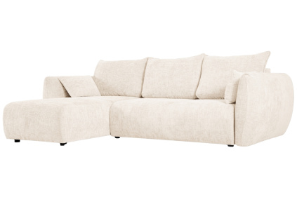 Světle béžová čalouněná rozkládací pohovka Cosmopolitan Design Matera 253 cm, levá