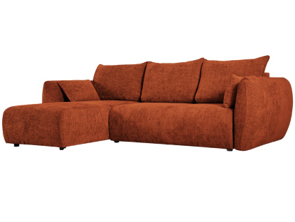 Terakotově červená čalouněná rozkládací pohovka Cosmopolitan Design Matera 253 cm, levá