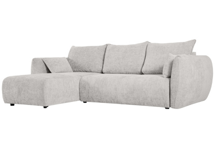Světle šedá čalouněná rozkládací pohovka Cosmopolitan Design Matera 253 cm, leváSvětle šedá čalouněná rozkládací pohovka Cosmopolitan Design Matera 253 cm, pravá
