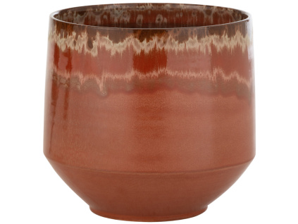 Hnědý keramický květináč J-line Alone 32,5 cm