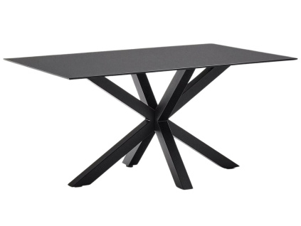 Černý skleněný jídelní stůl Kave Home Argo 180 x 100 cm