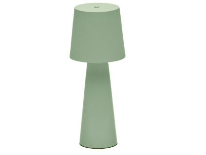 Mátově zelená kovová zahradní stolní LED lampa Kave Home Arenys S