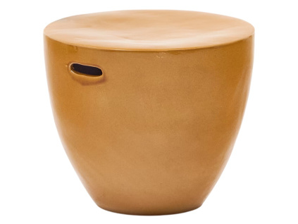 Hořčicově žlutý zahradní stolek Kave Home Mesquida 46 cm
