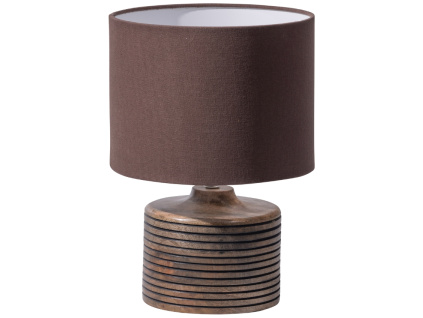 Hnědá dřevěná stolní lampa Renzo