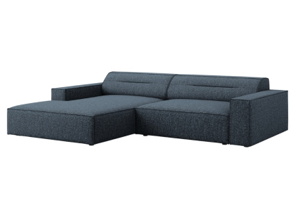 Královsky modrá čalouněná rohová pohovka Windsor & Co Lupus 224 cm, levá