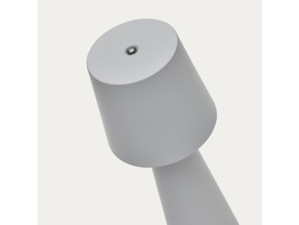 Šedá kovová zahradní stolní LED lampa Kave Home Arenys S