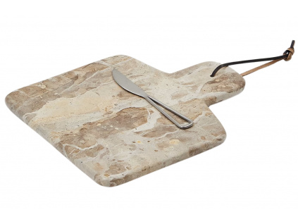 Béžové mramorové servírovací prkénko Kave Home Suka 28,5 x 23 cm
