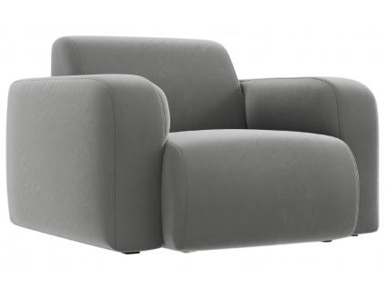 Světle šedé sametové křeslo Windsor & Co Lola