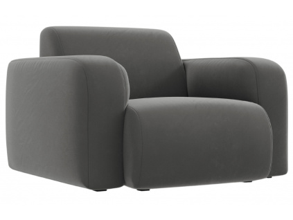 Šedé sametové křeslo Windsor & Co Lola