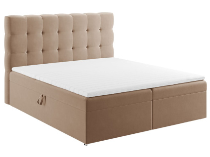 Sametová boxspring postel Mamaia 180 x 200 cm
