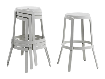 Bílá plastová zahradní barová židle Stack Maxi 76,5 cm