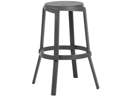 Šedá plastová zahradní barová židle Stack Maxi 76,5 cm