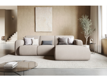 Béžová čalouněná rohová pohovka Windsor & Co Lola 250 cm, pravá