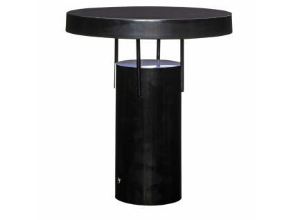 Černá kovová nabíjecí stolní LED lampa Hübsch BringMe 28 cm