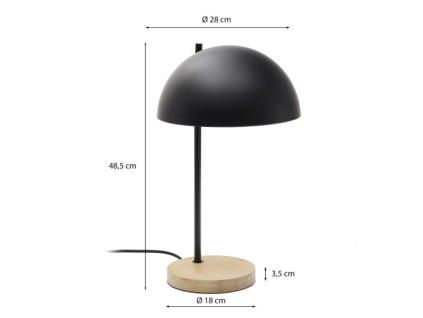 Černá kovová stolní lampa Kave Home Catlar
