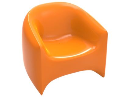 Oranžové plastové zahradní lounge křeslo BLOW