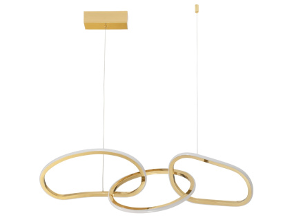 Zlaté kovové závěsné LED světlo Nova Luce Girish 82 cm