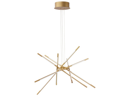Zlaté kovové závěsné LED světlo Nova Luce Raccio 85 cm