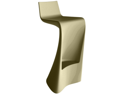 Matně khaki zelená plastová barová židle WING 72 cm