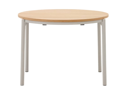 Dubový rozkládací jídelní stůl Kave Home Montuiri 90-170 x 90 cm s šedou podnoží