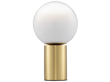 Bílo-zlatá skleněná stolní lampa Nova Luce Vita