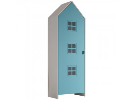 Modrá lakovaná šatní skříň Vipack Casami 171,5 x 57,6 cm