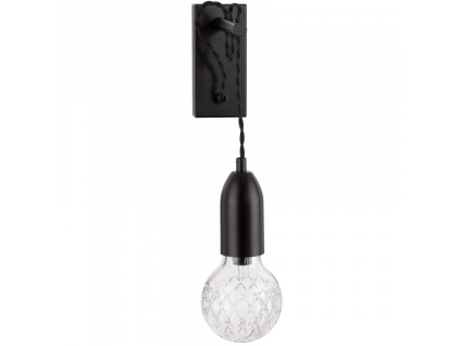 Černé kovové nástěnné světlo Nova Luce Veda